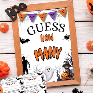 Guess How Many Halloween Game Printable | Fun Halloween Party Game for Kids, Adults | Office, Classroom, or Home Activity