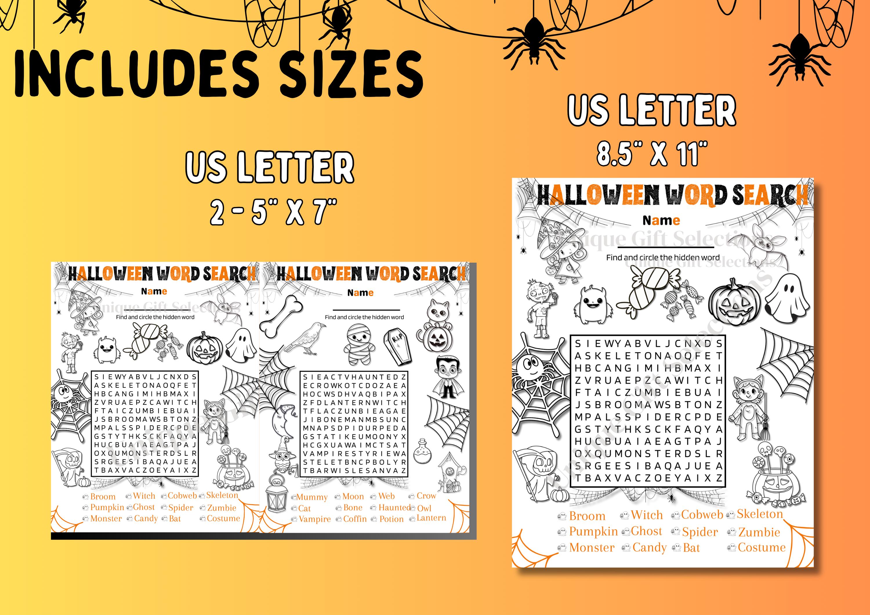 Halloween Word Search Printable for Kids | Grades K-1-2 Activity | Fun ...