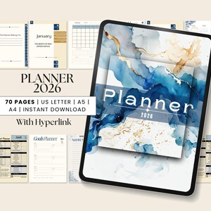 2026 Simple Digital Planner | Minimal 70 Page Planner | Hyperlinked PDF Planner | Printable & iPad Planner