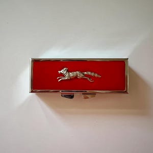 Red Resin Fox Pill Box: Stainless Steel Travel Medicine Organizer