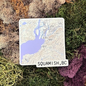 Squamish BC Topo Rock Climbing Vinyl Sticker | Thick, Durable, Waterproof, & UV Resistant Sticker | Celebrate the Outdoors