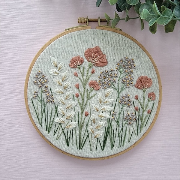 Botanical Bliss 6' Floral Embroidery Pattern + Digital Download