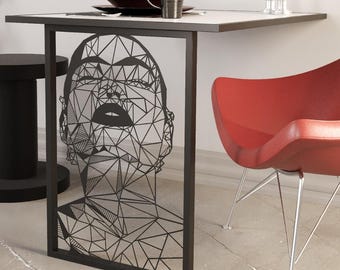 Wall Mounted Folding Table: 2-in-1 Metal Wall Art Murphy Desk