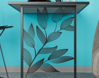 Foldable Wall Desk – Black Leaf Art, Space Saving Convertible Table