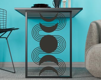 Moon Phase Folding Table: Wall Mounted Desk, Small Space Decor