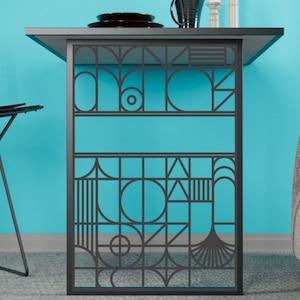 Geometric Metal Wall Mounted Folding Table: Space Saving Desk