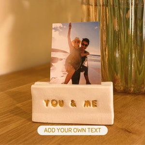 Supporto per foto in argilla fatto a mano / Messaggio personalizzato / Compleanni, anniversari, matrimoni / Regali per la festa della mamma / Segnaposto / Instax Mini