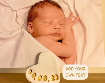 Portafotos de arcilla con forma de corazón hecho a mano: regalo con mensaje personalizado