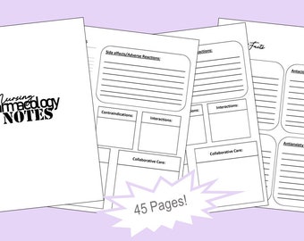 Páginas de notas de farmacología de enfermería