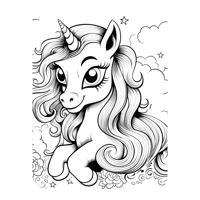 15 Cute Unicorn Coloring Pages for Kids, Unicorn Coloring Pages