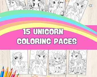 15 lindas páginas para colorear de unicornios para niños, páginas para colorear de unicornios, imprimibles de unicornios, páginas para colorear de unicornios imprimibles para niñas