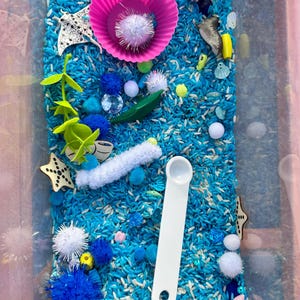 Sensory Bin| Ocean Sensory Play pack| Sensory based activity| Colored Rice| Ocean theme| Sensory table filler| Sensory bin filler|