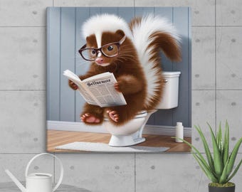 面白い茶色のスカンクのバスルームキャンバス