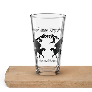 Irish Wolfhound pint glass, winged Irish Wolfhound, Wolfhound gifts