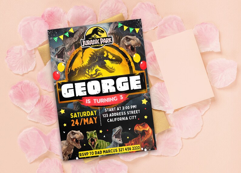 Jurassic World Birthday Invitation, Editable Jurassic World Invitation, Kids Birthday Party ...