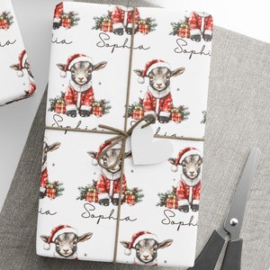 Carta da regalo natalizia personalizzata, carta da regalo con nomi per bambini, simpatici animali da fattoria, carta da regalo personalizzata con capra, pollo, asino e mucca
