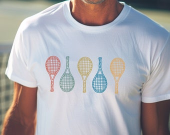 Maglietta con racchette da tennis: maglietta unisex Bella Canvas, regalo per tennisti