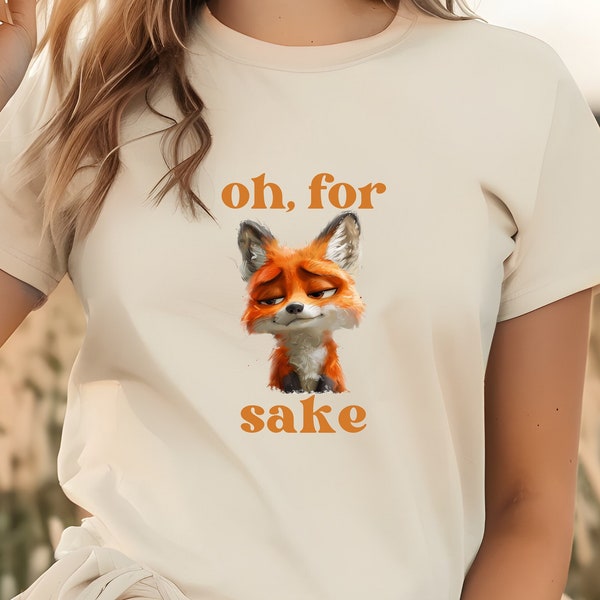 Funny Fox Shirt Gift for Fox Lovers | Inappropriate T Shirt | 'Oh for Fs Sake' | Funny Pun Graphic Tees, Animal Lovers Gifts, Sarcastic Meme