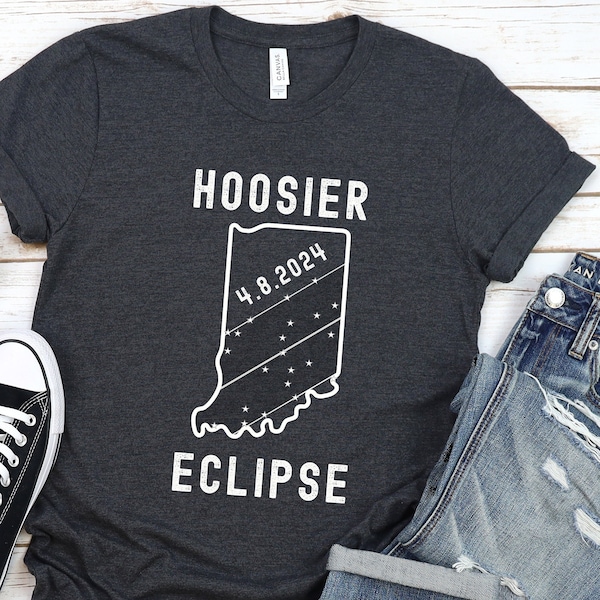 Indiana Total Solar Eclipse 2024 Shirt, Funny Eclipse Souvenir, April 8th 2024 shirt, Indianapolis, Hoosier Gift, Seymour, Columbus, Hope