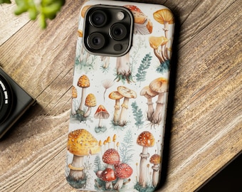 Mushroom Phone Case: Cottagecore Botanical Art