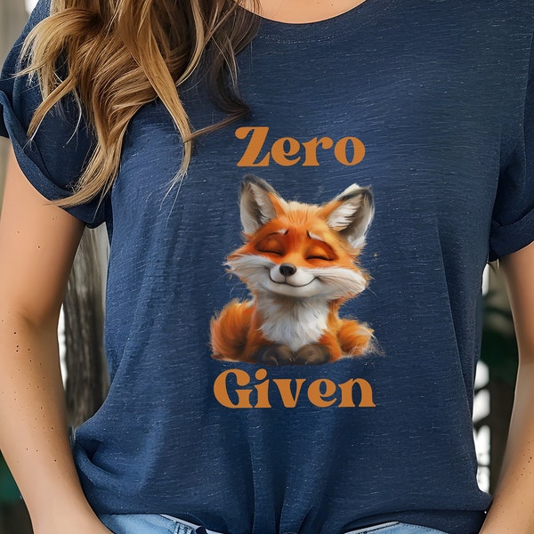 Funny Fox Shirt | Inappropriate Tee | Funny Pun T Shirts | Zero Fs Given | Gift for Fox Lovers & Animal Lovers | Sarcastic Meme Graphic Tees