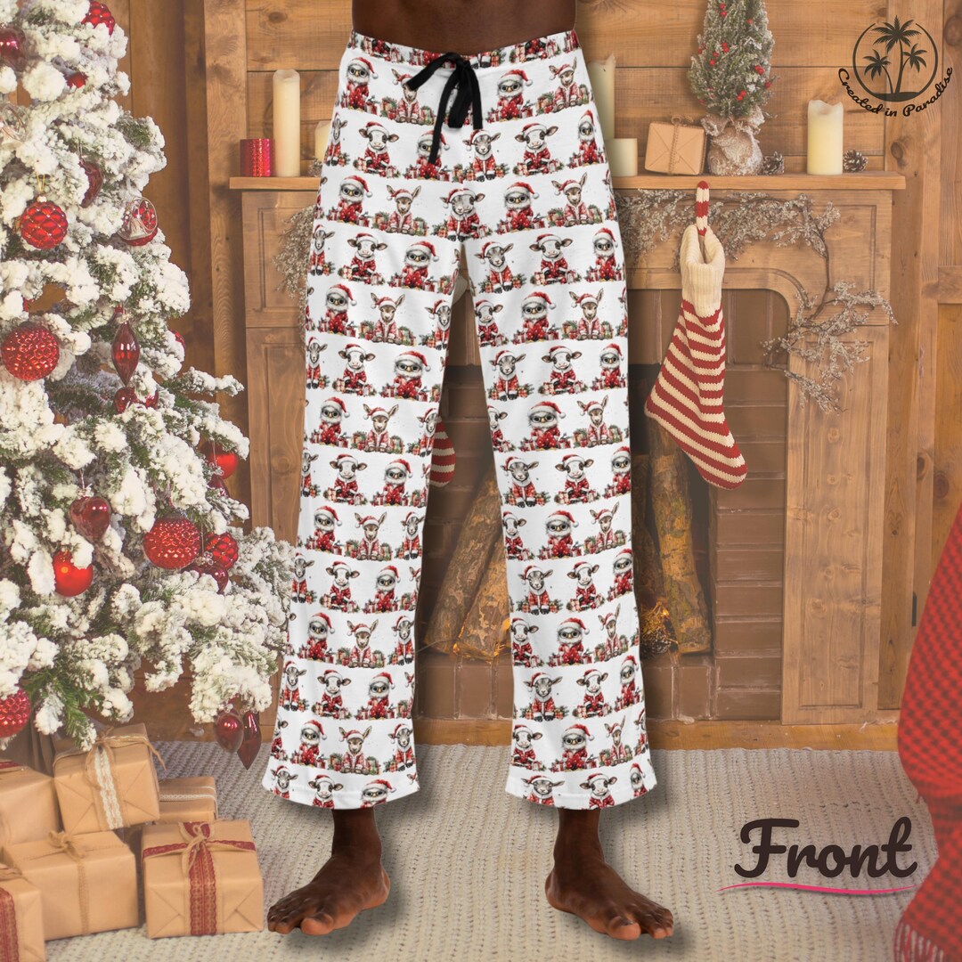 Men's Christmas Pajama Pants ~ Farm Animal Sleepwear Featuring Chickens ...