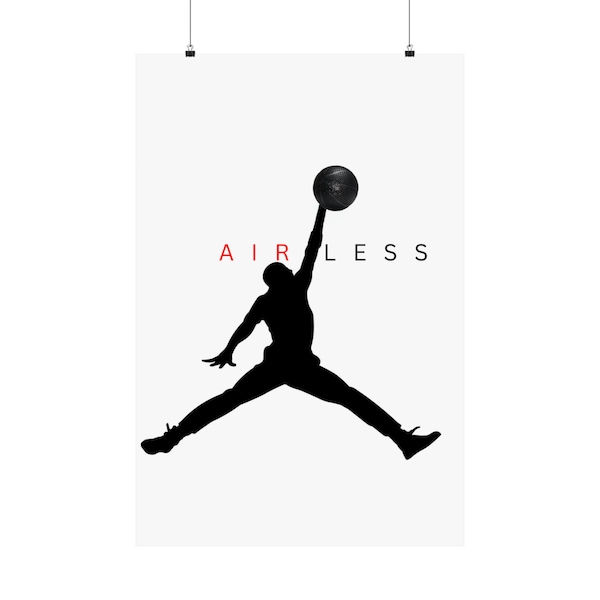 Matte Vertical Poster Airless Basketball