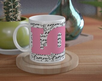 White LOVE 11oz Ceramic Mug