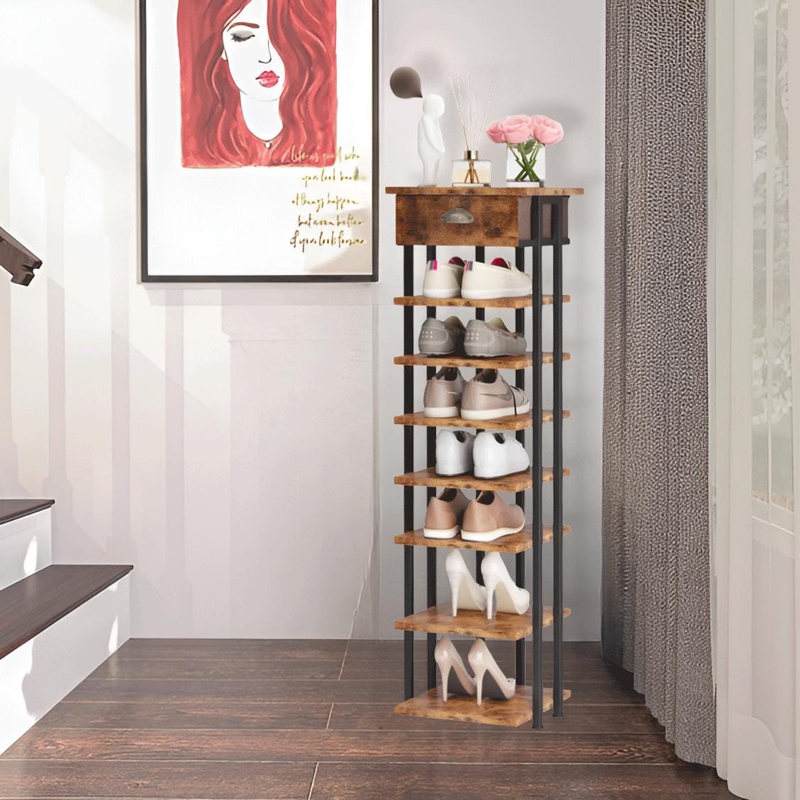 Shoe Rack With Door Etsy