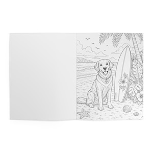 Beach Coloring Book for Adults | Surfing Girls, Ocean, Hawaii Theme | Relaxing Coastal Coloring Pages | 12 Unique Designs image 14