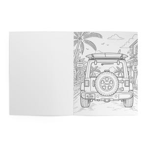Beach Coloring Book for Adults | Surfing Girls, Ocean, Hawaii Theme | Relaxing Coastal Coloring Pages | 12 Unique Designs image 6