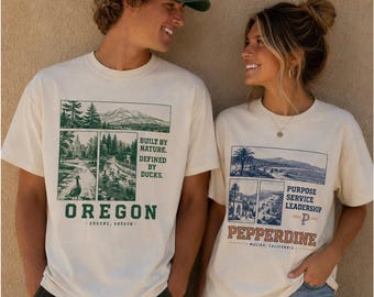 Grafisch T-shirt Custom College | Gepersonaliseerde universiteitsshirt | Vintage Graphic Campus-T-shirt | Student- en alumnicadeau