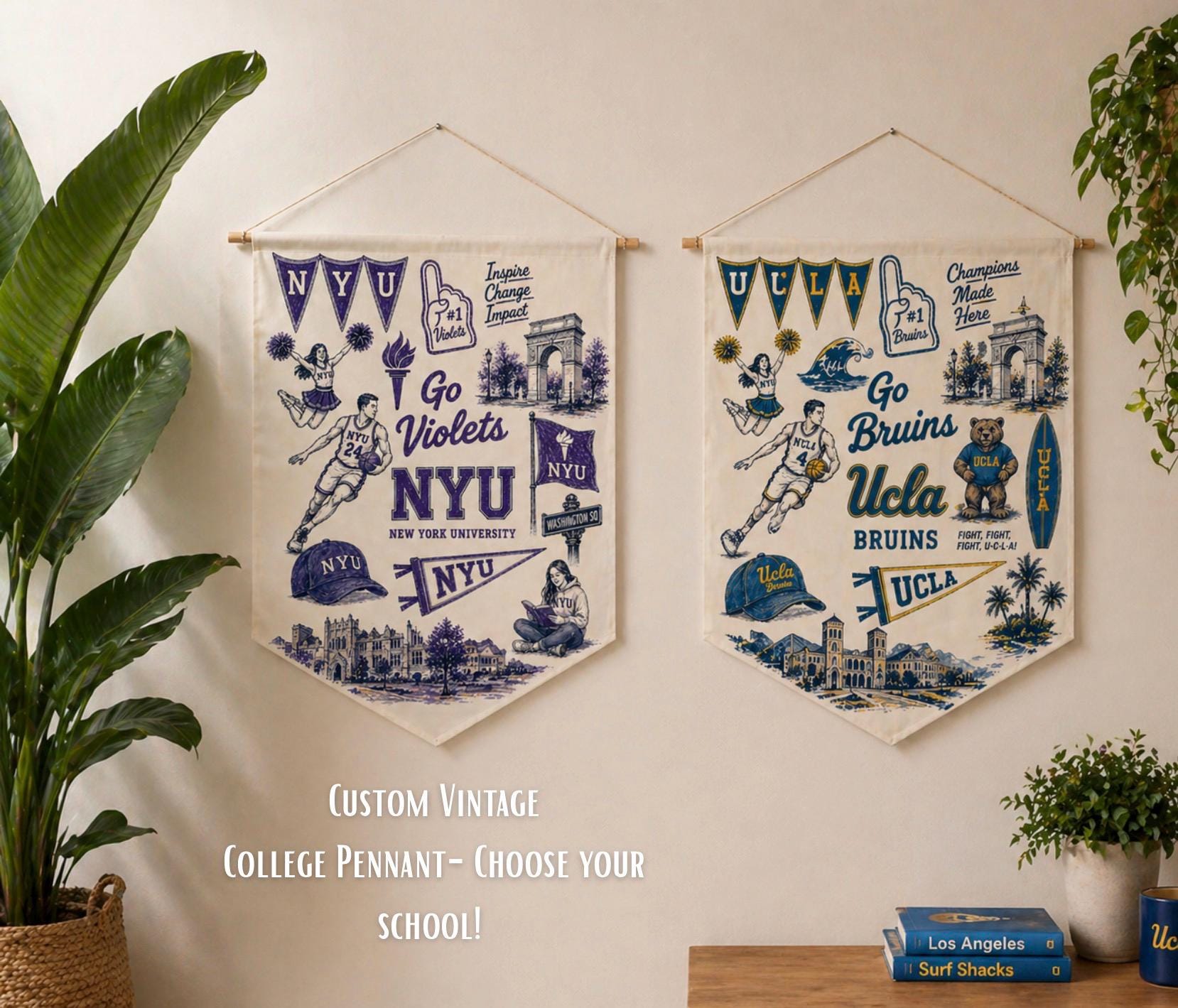 Vintage Ucla Bruins Pennant - Etsy