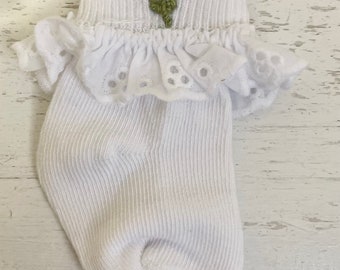 Toddler Embroidered Tulip Socks