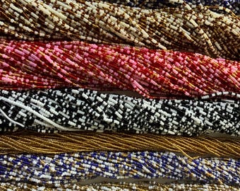 MIXED SEEDBEADS . Small Size.  Original waist beads.solid and non faded stripe Waist beads.Waist Beads for Resale Wholesale Waist beads.
