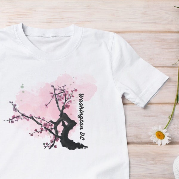 Washington DC Cherry Blossom Sakura Tree Shirt, T Shirt for Visiting DC, District of Columbia, Cherry Blossom Festival