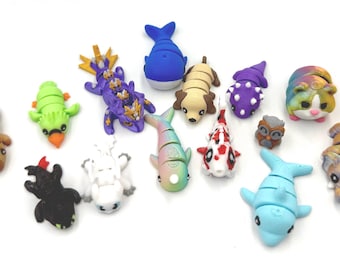 Micro Mini Pocket Pets – Articulated 3D Printed Fidget Toys, Tiny Collectible Pets