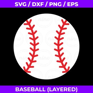 Baseball SVG, Baseball PNG, Layered Baseball Cut File, Baseball ball svg, Baseball Cricut Cut File, Baseball Laser Cut SVG, Baseball Clipart