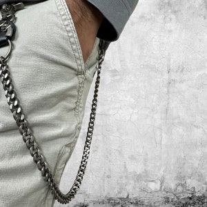 Cadena de cartera de moda para hombre, cinturón decorativo para cadera, pistola de bala, calavera, cadena de pantalón informal de metal, accesorios para hombre, llavero con 4 ganchos de metal para llaves