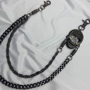 Cadena para billetera de hombre con conector de calavera, cadena de seguridad para billetera de motociclista, cinturón decorativo de metal, cadena para pantalón informal, accesorios para hombre, llavero.