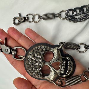 Cadena para billetera de hombre con conector de calavera, cadena de seguridad para billetera de motociclista, cinturón decorativo de metal, cadena para pantalón informal, accesorios para hombre, llavero.
