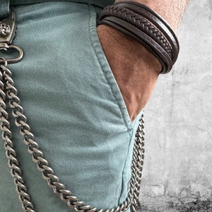 Cartera para hombre con cadena, cartera de motorista, cadena de seguridad, cinturón decorativo, cadena de pantalón informal de Metal, accesorios para hombre, llavero