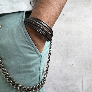 Cartera de hombre cadena Biker cartera cadena de seguridad cinturón decorativo metal casual pantalón cadena hombres accesorios llavero regalo para él cadena de moda