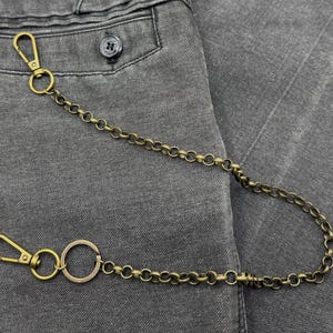 Cadena de seguridad para billetera de motociclista unisex, color bronce, decorativa, para pantalones casuales, accesorios para hombre, llavero, regalo, cadena de moda.