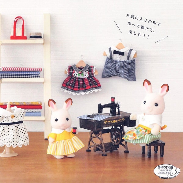 Sylvanian Family 59 Nähen Muster Puppe PDF Instant Download Japanisch eBook kleine Puppe Kleidung Outfits Calico Critters