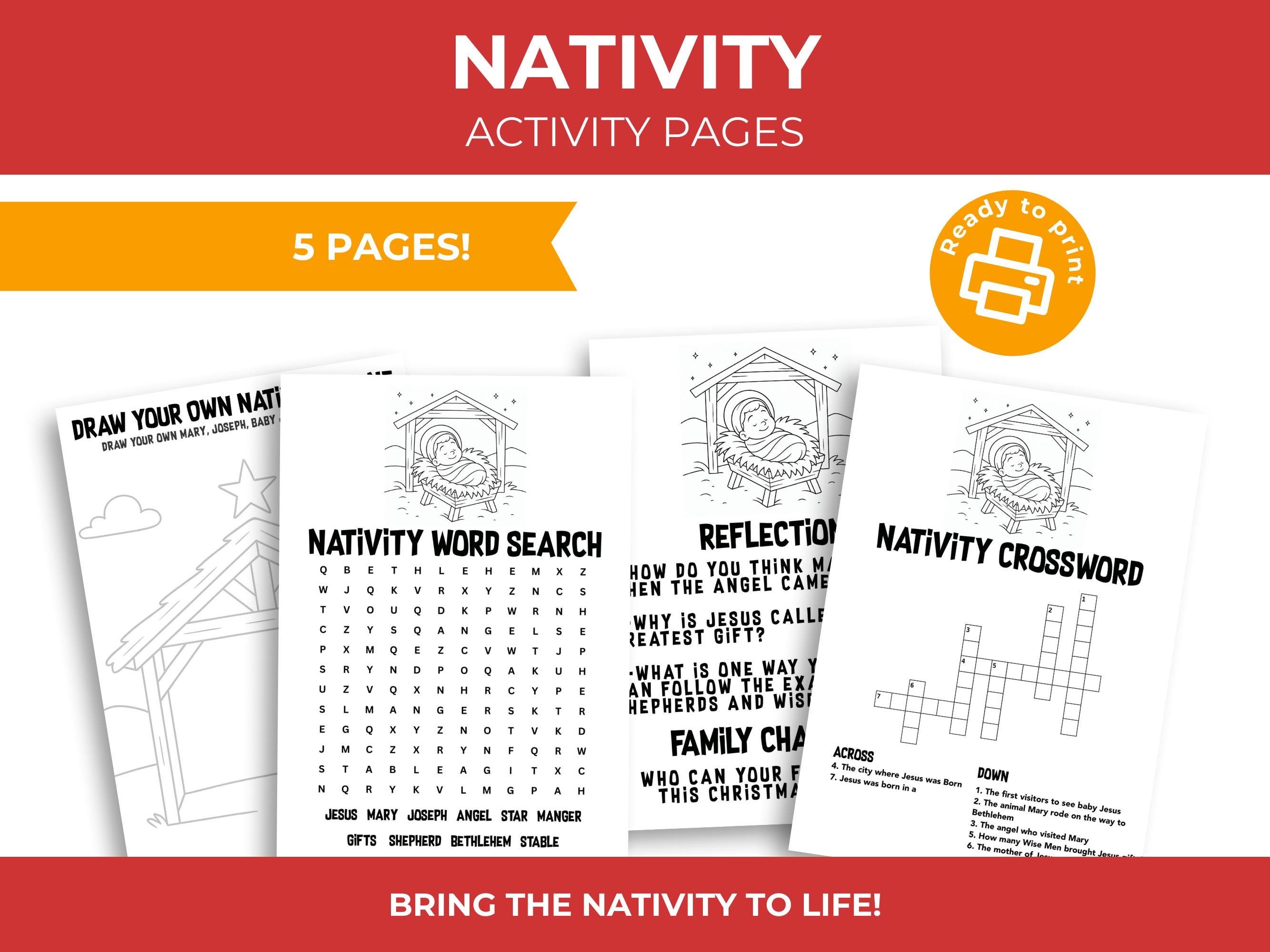Nativity Coloring Book | 15 Page Christmas Story, Christian Activity ...