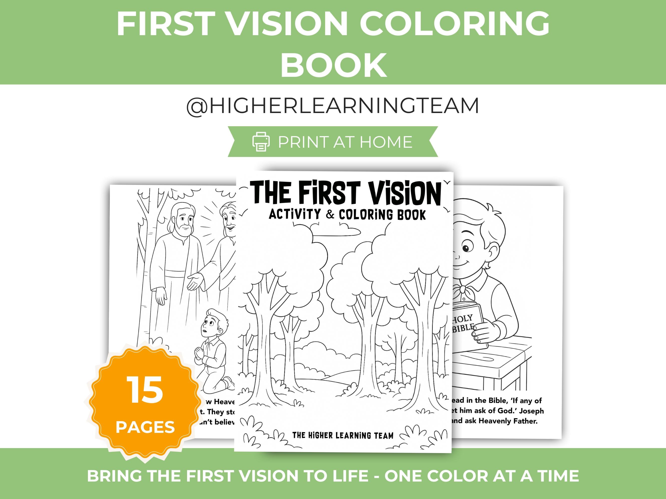 Vision Activity Outline The First Vision Activity and Coloring Book (digital Download) - Etsy