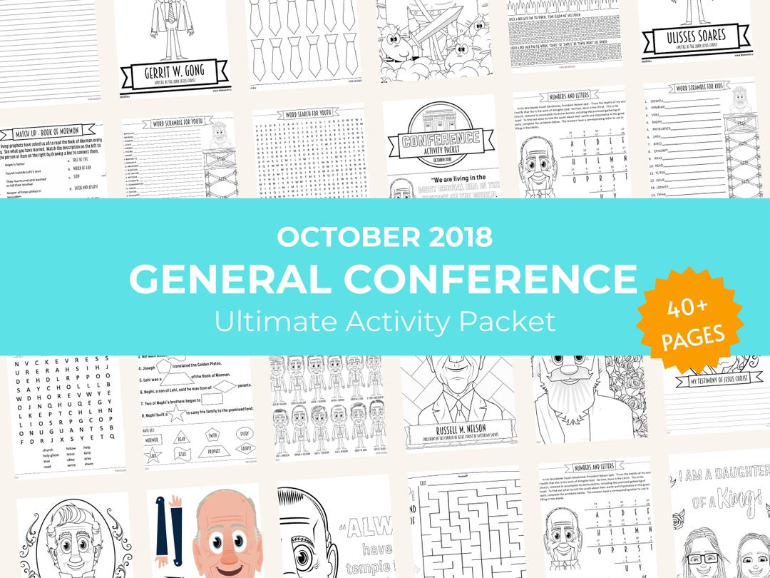 LDS General Conference Activity Workbook: Printable Kids Packet