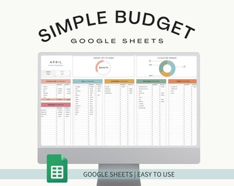 Hoja de Google de presupuesto simple, hoja de cálculo de presupuesto mensual, plantilla de presupuesto de base cero, plantilla de presupuesto simple, rastreador de presupuesto quincenal