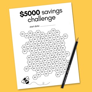 5000 Savings Challenge Printable, 5k in 100 Days, 5k Savings Challenge ...